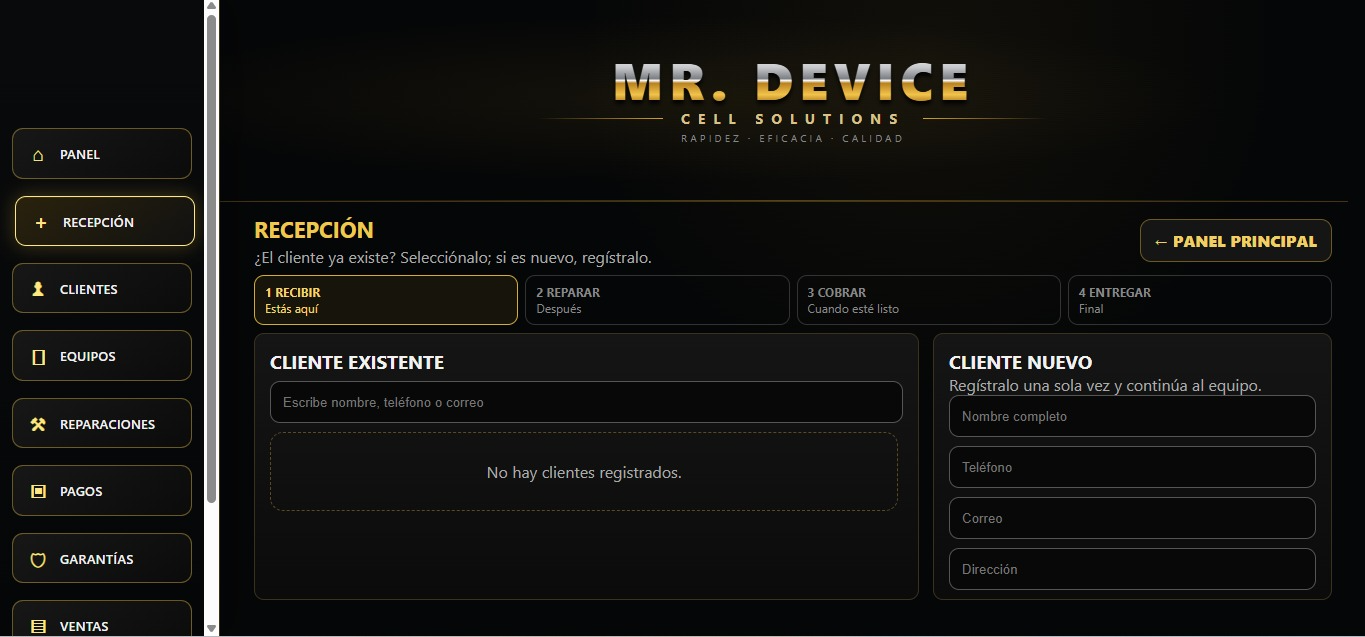 Recepción MR. DEVICE